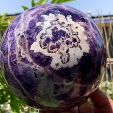 9.32LB Natural beautiful Dream Amethyst Quartz Crystal Sphere Ball Healing picture