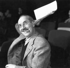 Groucho Marx rehearses for the NBC special celebrating the 50th - 1956 Old Photo picture