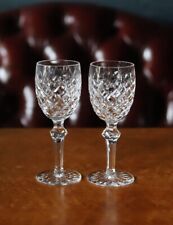 2 Vintage WATERFORD crystal glasses POWERSCOURT White Wine Glasses 6 3/8” picture