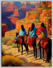 Art Postcard Native American Travelers on Desert Trail A15 picture