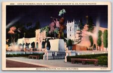 Postcard Cafe Of The World America's Exposition San Diego California Posted 1936 picture