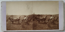 c. 1870s Champion Mower & Reaper / Will Mericle Cincinnatus NY Photo Stereoview picture