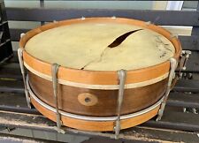 Vintage Antique Ludwig & Ludwig Wood 15” Snare Drum w Drumsticks picture