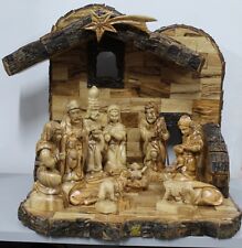 Grotto Of The Nativity Olive Wood Hand Made Holy Land Bethlehem 12 pieces picture