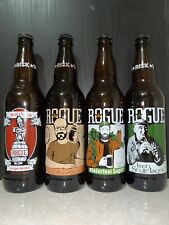 🍺 LOT of 4 Rogue Craft EMPTY BEER GLASS BTL’s 1pt. 6oz. w/Caps GREAT CONDITION picture