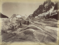 France, Chamonix, Crossing the Sea of Ice, vintage print, ca.1880 print print print vi print picture