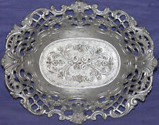 Vintage French Mod Dep ornate floral metal footed bowl picture