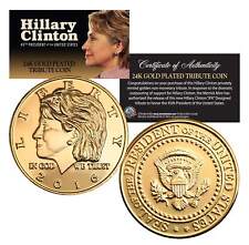 HILLARY CLINTON for President 2016 Coin 24KT Gold Plated Campaign Vote Democrat picture