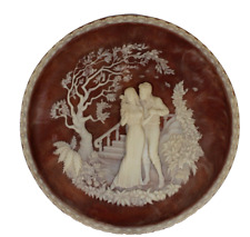 1981 INCOLAY Studios THE KISS Stone Hand-Sculpted Cameo PLATE by Roger Aker picture