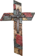Patched Wall Cross with Nails and Crucifix, 12 Inches, Religious Decor picture
