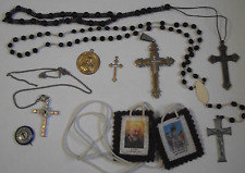 Incomplete parts Religious lot Pio scapular rosary St Jude medal crucifix cross picture