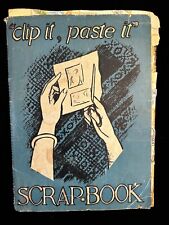 Vtg Scrap Book Album,  Pasted Magazine Colored Photo's 1940's  See Description picture