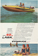 1960 Print Ad Evinrude Outboard Motor 40 hp Lark II Fastest moving outboard picture