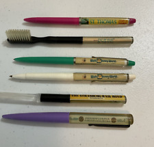 Lot of 6 Used Vintage Floaty Pens - Disney World - Vegas - Trains - Amish + picture