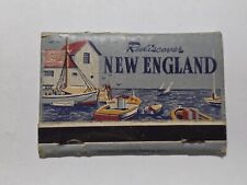 Vintage Matchbook Cover New England Lighthouse Fishing Boats Travel picture