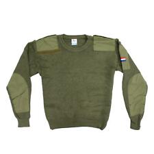 Army Jumper Original Dutch Wool Sweater Military Work Pullover Olive Green picture