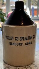 Antique Stoneware 1 Gallon Jug/Crock - Italian Co-Operative Co. Danbury, CT-RARE picture