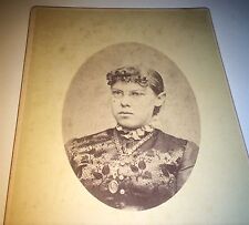 Antique Victorian American Woman, Fancy Fashion & Glasses ID'd CT Cabinet Photo picture