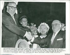 1955 Elmer E Robinson S.F Mayor Greets Rnc Chair L. Hall Politics Wirephoto 7X9 picture