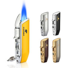 COHIBA Metal Triple Torch Flame Pocket Cigar Cigarette Lighter W/ Punch Butane picture