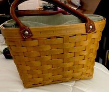 Longaberger 2004 Small Boardwalk Basket/purse With Plastic Protector,2 Liners picture