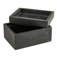 Keepsake Lid Decorative Black Marble Box Home Living Room Decor - Pack of 2 picture