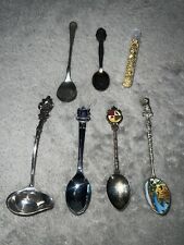 Lot 6 Variety Collector Souvenir Mini Spoons Plus GOLD Flakes GREAT PRICE picture