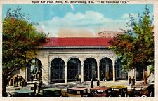 St. Petersburg Florida Open Air Post Office Cars People Vintage Postcard picture