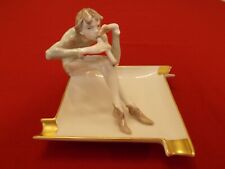VINTAGE ART DECO HUTSCHENREUTHER BOY WITH FLUTE ASHTRAY /KARL TUTTER/GERMANY picture