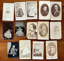 Lot of 14 antique 1860s 70s CDV & Tintype Photos picture