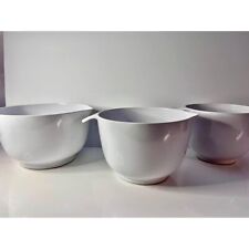 Vintage Lot of 3 Copco White Mixing Bowls  1.5 qt, 2 qt, and 3 qt picture