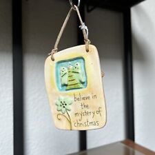 Natural Life Ceramic Plaque Angel Ornament “believe in the mystery of christmas” picture
