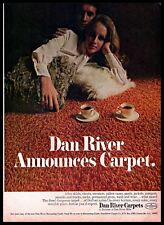 1969 Dan River Carpet Home Decor Couple Tea Cups Vintage Photo PRINT AD 1960s  picture
