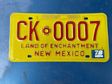 1960s 1970s New Mexico License Plate Land Of Enchantment Yellow Red CK0 007 picture