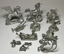 Lot of 12 Pewter Figurines Unicorns Pegasus etc picture