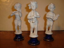 Set of 3 French cherubs with musical instruments made of bisque porcelain, h-6.5 picture