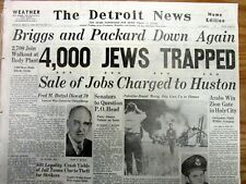 1948 newspaper 4000 JEWS TRAPPED JERUSALEM ISRAEL 1st ARAB ISRAELI WAR Judaica picture