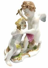Antique 18th Century Furstenberg Porcelain Figurine Pair Of Cherubs ~ Germany picture