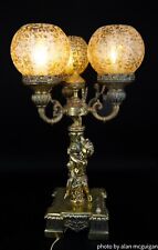 art deco Brass Lamps (set Of Two) A￼3 Globes  Approximately 22” Tall 16” Across picture