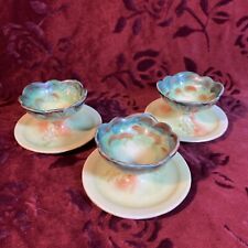 ANTIQUE  1940s ROSENTHAL Hand Painted MASTER SALT or Dessert Cups Set of 3 picture