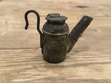 ANTIQUE 1800'S DUNLAP'S PITTSBURGH COAL MINER'S OIL WICK LANTERN SMALL SPOUT picture