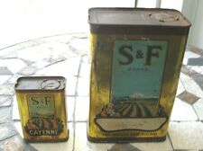 EXTREMELY RARE HUGE 1 Lb. S & F Cinnamon SPICE TIN CAN All Metal CALIFORNIA picture