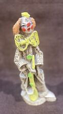 Pre Owned Remarkably Unique Ricardo Wooden Clown With Saxophone Figurine picture