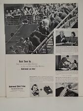 1942 Underwood Elliott Fisher Typewriters Fortune WW2 Print Ad Q2 ARMY NAVY War picture
