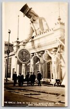 San Francisco 1915 World's Fair PPIE UNCLE SAM Watch Palace RPPC Photo Postcard picture