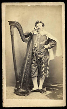 Rare Original 1860s CDV Photo Philadelphia HARP Virtuoso Musician Music Int picture
