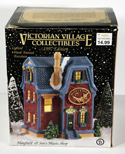 Vtg 1997 Mayfield Music Shop Porcelain Victorian Lighted Village Christmas Decor picture