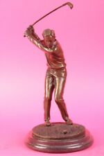 Handcrafted Superb Detailed Man Male Golfer Golf Sport Memorabilia Bronze Deal picture