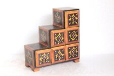 NEW WOODEN 6 DRAWER CHEST ANTIQUE HOMEMADE DECOR COLLECTIBLE W13 picture