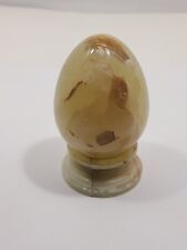 VTG R. Romanelli Florence Italy Carved Onyx/Marble Egg & Holder/Stand RARE picture
